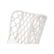 Essentials For Living Lattis Outdoor Wing Chair~ White Speckle Flat Rope, Performance White Speckle, Gray Teak