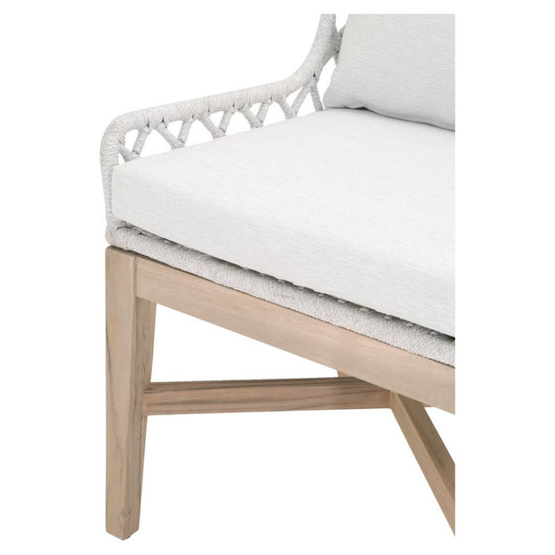 Essentials For Living Lattis Outdoor Wing Chair~ White Speckle Flat Rope, Performance White Speckle, Gray Teak