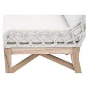 Essentials For Living Lattis Outdoor Wing Chair~ White Speckle Flat Rope, Performance White Speckle, Gray Teak