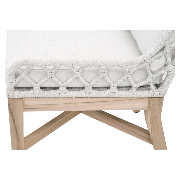Essentials For Living Lattis Outdoor Wing Chair~ White Speckle Flat Rope, Performance White Speckle, Gray Teak