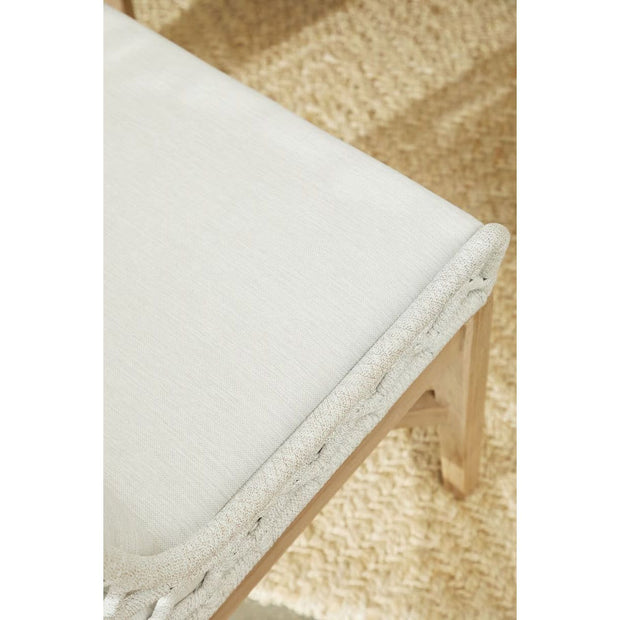 Essentials For Living Lattis Outdoor Wing Chair~ White Speckle Flat Rope, Performance White Speckle, Gray Teak
