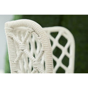 Essentials For Living Lattis Outdoor Wing Chair~ White Speckle Flat Rope, Performance White Speckle, Gray Teak