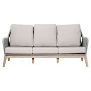 Essentials For Living Loom Outdoor 79” Sofa ~ Platinum Rope, Performance Smoke Gray, Gray Teak