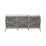 Essentials For Living Loom Outdoor 79” Sofa ~ Platinum Rope, Performance Smoke Gray, Gray Teak