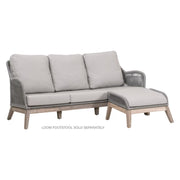 Essentials For Living Loom Outdoor 79” Sofa ~ Platinum Rope, Performance Smoke Gray, Gray Teak