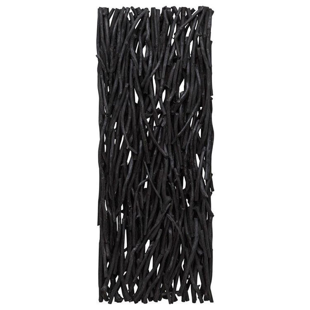 Uttermost Gathered Black Teak Wood Wall Panel