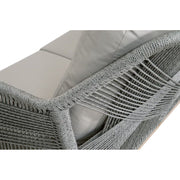 Essentials For Living Loom Outdoor 79” Sofa ~ Platinum Rope, Performance Smoke Gray, Gray Teak