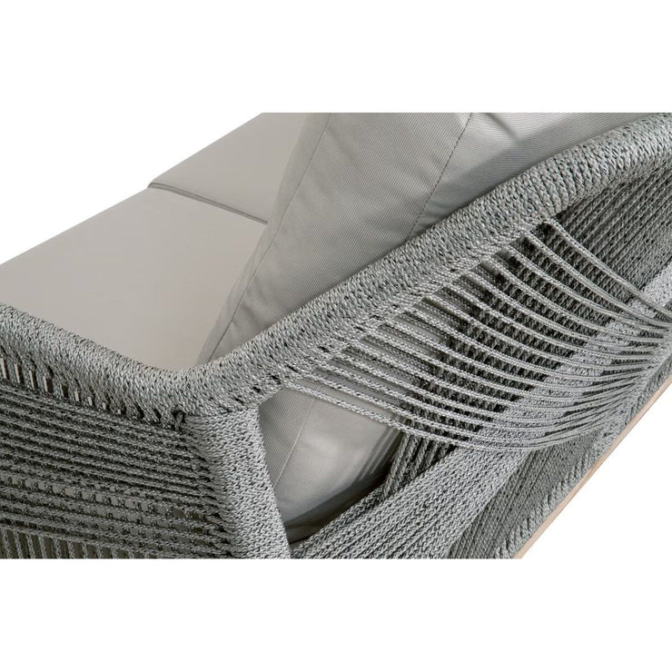 Essentials For Living Loom Outdoor 79” Sofa ~ Platinum Rope, Performance Smoke Gray, Gray Teak