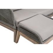 Essentials For Living Loom Outdoor 79” Sofa ~ Platinum Rope, Performance Smoke Gray, Gray Teak