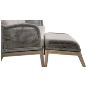 Essentials For Living Loom Outdoor 79” Sofa ~ Platinum Rope, Performance Smoke Gray, Gray Teak