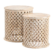 Crestview Collection Midland Natural Wood Set of 2 Accent Tables