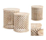 Crestview Collection Midland Natural Wood Set of 2 Accent Tables