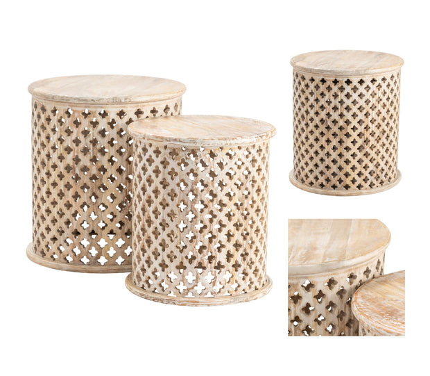 Crestview Collection Midland Natural Wood Set of 2 Accent Tables