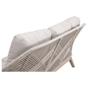 Essentials For Living Loom Outdoor 79” Sofa ~ Taupe & White Flat Rope, Performance Pumice, Gray Teak
