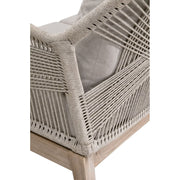 Essentials For Living Loom Outdoor 79” Sofa ~ Taupe & White Flat Rope, Performance Pumice, Gray Teak