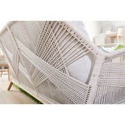 Essentials For Living Loom Outdoor 79” Sofa ~ Taupe & White Flat Rope, Performance Pumice, Gray Teak