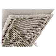 Essentials For Living Loom Outdoor Chaise Lounge ~ Taupe & White Flat Rope, Performance Pumice, Gray Teak