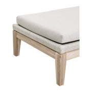 Essentials For Living Loom Outdoor Chaise Lounge ~ Taupe & White Flat Rope, Performance Pumice, Gray Teak