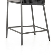 Four Hands Porto Outdoor Counter Stool ~ Venao Charcoal Cushioned Seat and Back