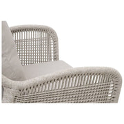 Essentials For Living Loom Outdoor Club Chair ~ Taupe & White Flat Rope, Performance Pumice, Gray Teak