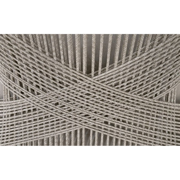 Essentials For Living Loom Outdoor Club Chair ~ Taupe & White Flat Rope, Performance Pumice, Gray Teak