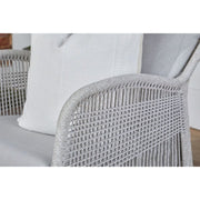 Essentials For Living Loom Outdoor Club Chair ~ Taupe & White Flat Rope, Performance Pumice, Gray Teak