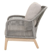 Essentials For Living Loom Outdoor Club Chair ~ Platinum Rope, Performance Smoke Gray, Gray Teak