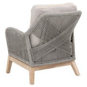Essentials For Living Loom Outdoor Club Chair ~ Platinum Rope, Performance Smoke Gray, Gray Teak