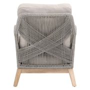 Essentials For Living Loom Outdoor Club Chair ~ Platinum Rope, Performance Smoke Gray, Gray Teak
