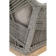 Essentials For Living Loom Outdoor Club Chair ~ Platinum Rope, Performance Smoke Gray, Gray Teak