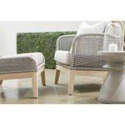 Essentials For Living Loom Outdoor Club Chair ~ Platinum Rope, Performance Smoke Gray, Gray Teak