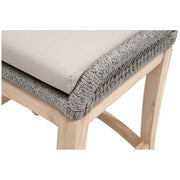 Essentials For Living Loom Outdoor Counter Stool ~ Platinum Rope, Performance Smoke Gray, Gray Teak