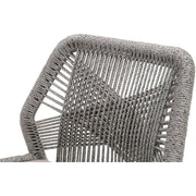 Essentials For Living Loom Outdoor Counter Stool ~ Platinum Rope, Performance Smoke Gray, Gray Teak