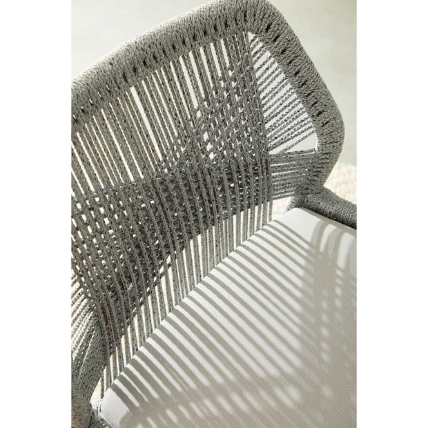 Essentials For Living Loom Outdoor Counter Stool ~ Platinum Rope, Performance Smoke Gray, Gray Teak