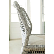 Essentials For Living Loom Outdoor Counter Stool ~ Platinum Rope, Performance Smoke Gray, Gray Teak