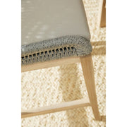 Essentials For Living Loom Outdoor Counter Stool ~ Platinum Rope, Performance Smoke Gray, Gray Teak