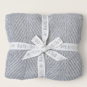 Barefoot Dreams Bamboo CozyChic Herringbone Throw Blanket ~ Silver Sky