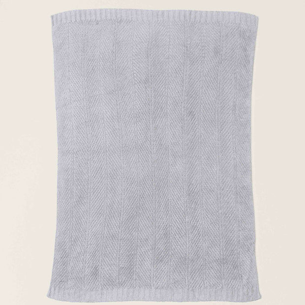 Barefoot Dreams Bamboo CozyChic Herringbone Throw Blanket ~ Silver Sky