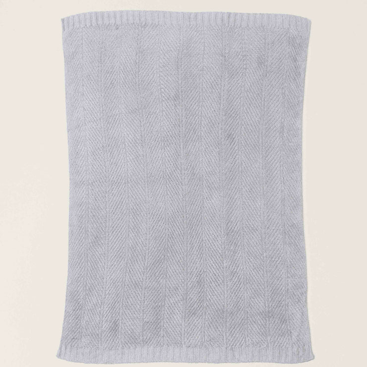 Barefoot Dreams Bamboo CozyChic Herringbone Throw Blanket ~ Silver Sky