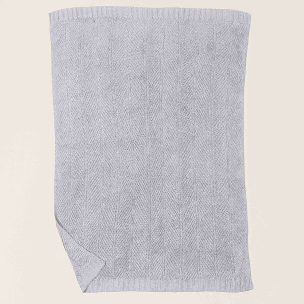 Barefoot Dreams Bamboo CozyChic Herringbone Throw Blanket ~ Silver Sky
