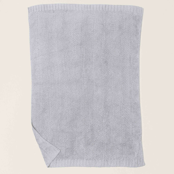 Barefoot Dreams Bamboo CozyChic Herringbone Throw Blanket ~ Silver Sky