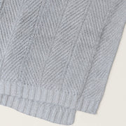 Barefoot Dreams Bamboo CozyChic Herringbone Throw Blanket ~ Silver Sky