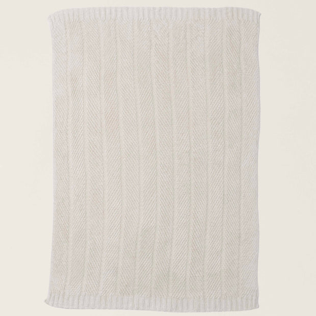 Barefoot Dreams Bamboo CozyChic Herringbone Throw Blanket ~ Cream