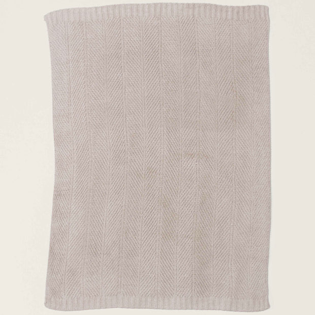 Barefoot Dreams Bamboo CozyChic Herringbone Throw Blanket ~ Stone