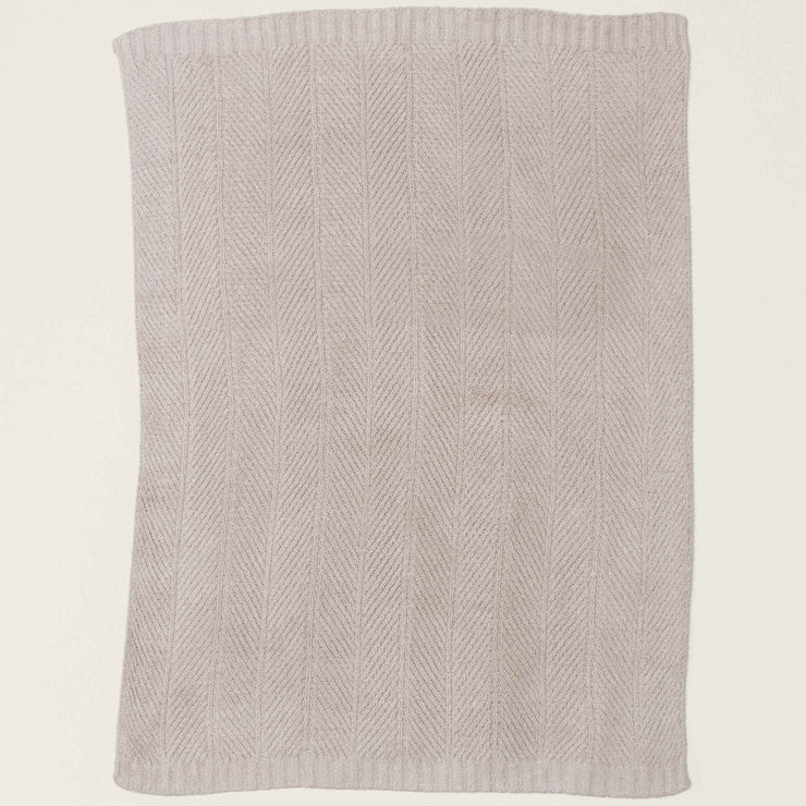 Barefoot Dreams Bamboo CozyChic Herringbone Throw Blanket ~ Stone