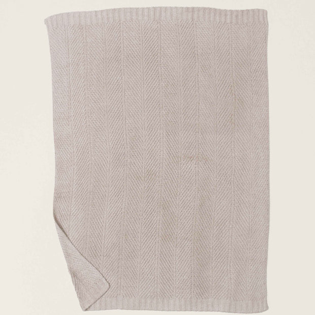 Barefoot Dreams Bamboo CozyChic Herringbone Throw Blanket ~ Stone
