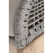 Essentials For Living Loom Outdoor Footstool ~ Platinum Rope, Performance Smoke Gray, Gray Teak