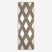 Uttermost Tahira Ivory and Chestnut Gray Mirrored Accents Wood Wall Art Decor