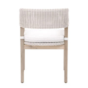 Essentials For Living Lucia Outdoor Arm Chair ~ Pure White Synthetic Wicker, Performance White Speckle, Gray Teak