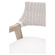 Essentials For Living Lucia Outdoor Arm Chair ~ Pure White Synthetic Wicker, Performance White Speckle, Gray Teak